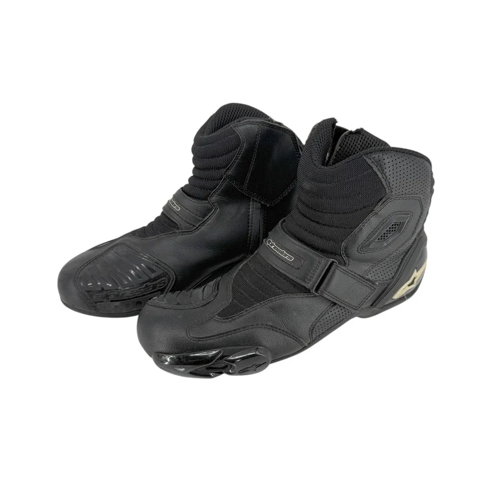 Alpinestars S-MX 1 Vented Black Leather Motorcycle Boots Mens US 11.5 EUR 46